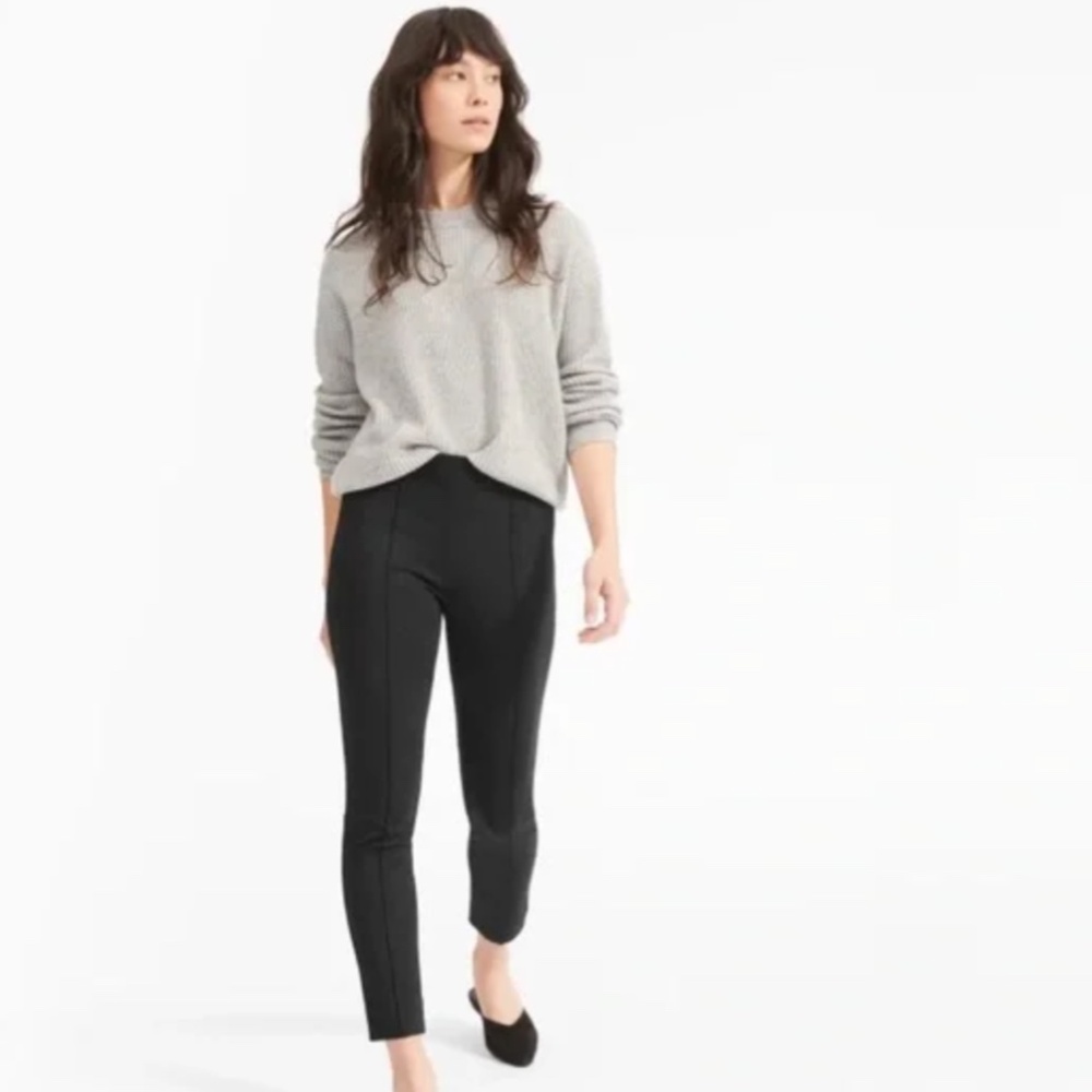 Everlane Ponte Knit Stretch Skinny Black Pants, Size 6 Minimalist Sustainable